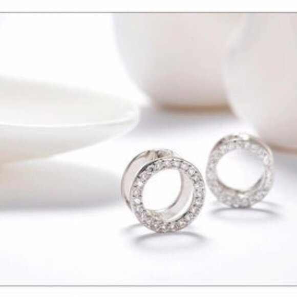 DOUBLE THE LOVE RHINESTONE EARRINGS - Picture 6 of 7